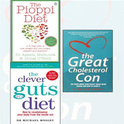 Collection of three non-fiction paperback books by Dr. Aseem Malhotra and Donal O'Neill on diet, gut health, and cholesterol.