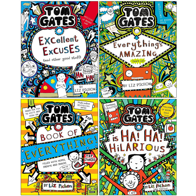 Tom Gates 4 Books Collection Set with First 4 Adventures by Liz Pichon - Fiction - Paperback