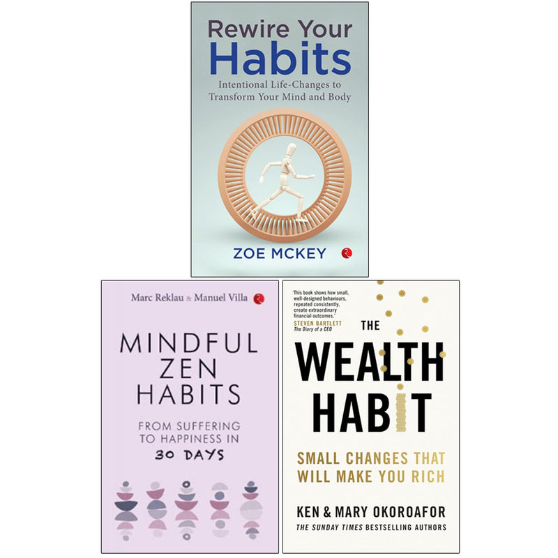 Wealth Habit Rewire Your Habits Mindful Zen Habits 3 Books Collection Set by Various Authors - Non Fiction - Paperback