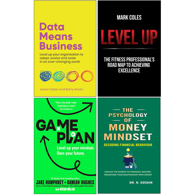 Data Means Business, Level Up, The Psychology of Money Mindset & More 4 Books Collection Set - Non Fiction - Paperback