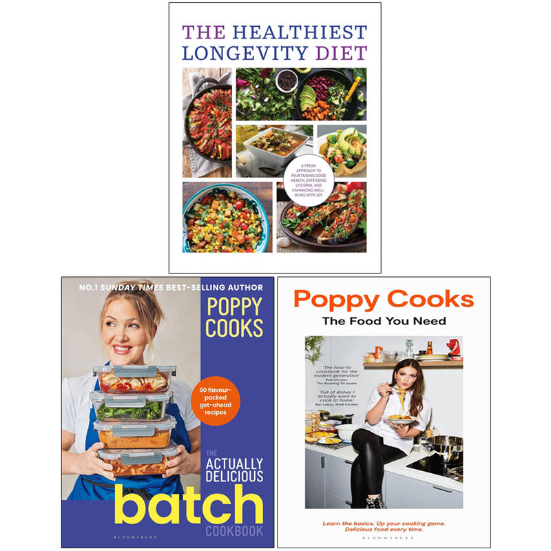 Poppy Cooks Actually Delicious Cookbook & Food You Need & More 3 Books Collection Set - Non Fiction - Mixed Format