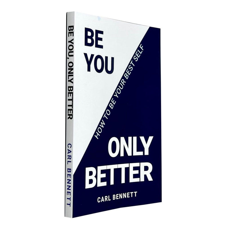 Book cover for "BE YOU, ONLY BETTER" by Carl Bennett, published by Rupa Publications, featuring a vibrant, inspirational design.