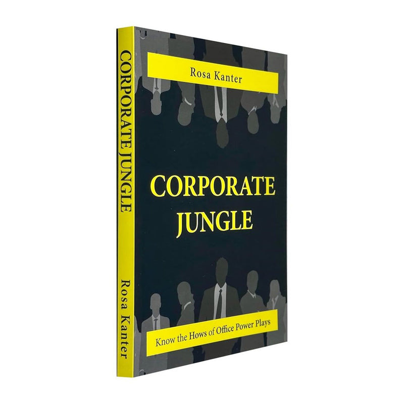 Cover image of "Corporate Jungle" by Rosa Kanter, published by Rupa Publications, showing a vibrant jungle-themed office scene.