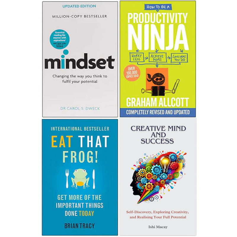 Mindset, How To Be A Productivity Ninja, Eat That Frog, Creative Mind And Success 4 Books Collection Set - The Book Bundle