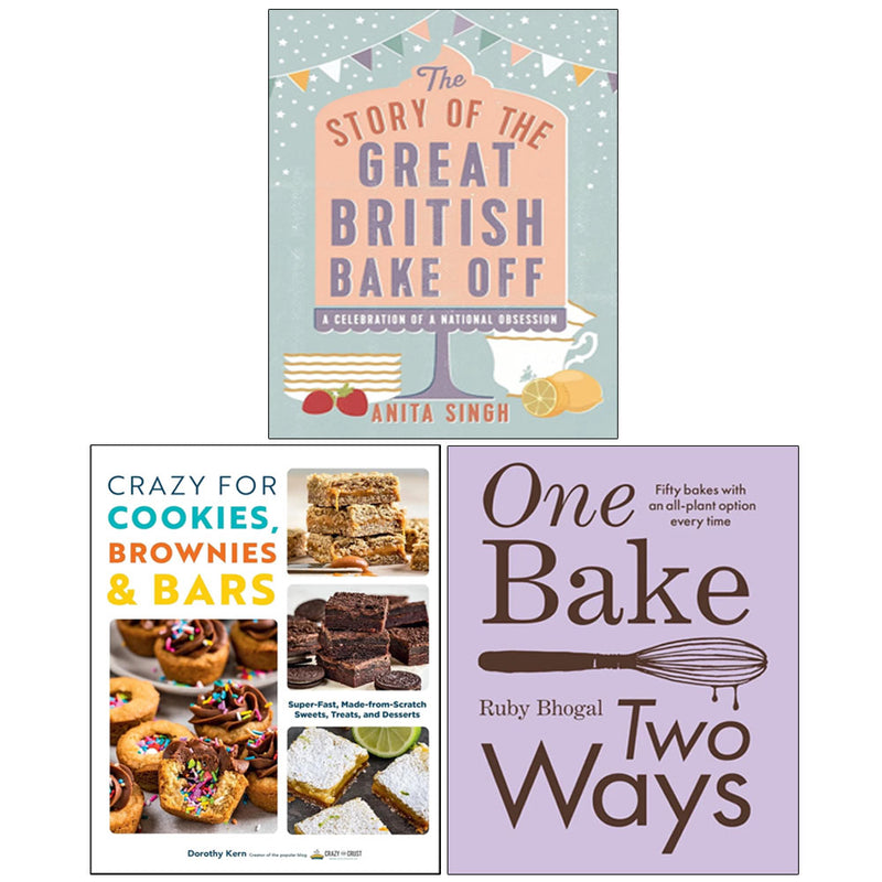 Baking 3 Books Collection Set - Non Fiction - Great British Bake Off, Crazy For Cookies, One Bake Two Ways - The Book Bundle