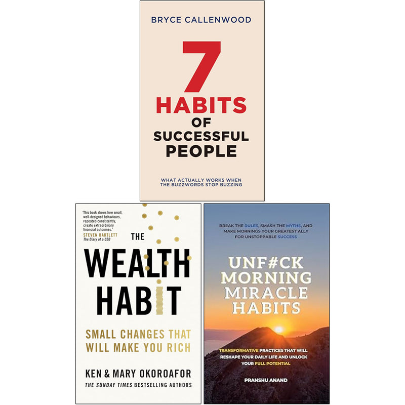 The Wealth Habit,7 Habits Of Successful People & Unfck Morning Miracle 3 Books Collection Set - Non Fiction - Paperback