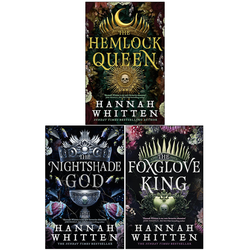 Set of three paperback fantasy books from Hannah Whitten's Nightshade Crown Series, published by Orbit Ltd.