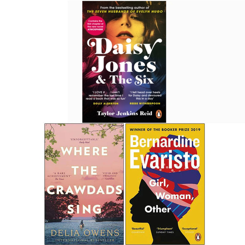 Daisy Jones & The Six, Where the Crawdads Sing, Girl, Woman, Other 3 Books Collection Set - Fiction - Paperback