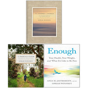 Set of three hardcover books by Oprah Winfrey including The Path Made Clear, The Wisdom of Sundays, and Enough, with blue covers.