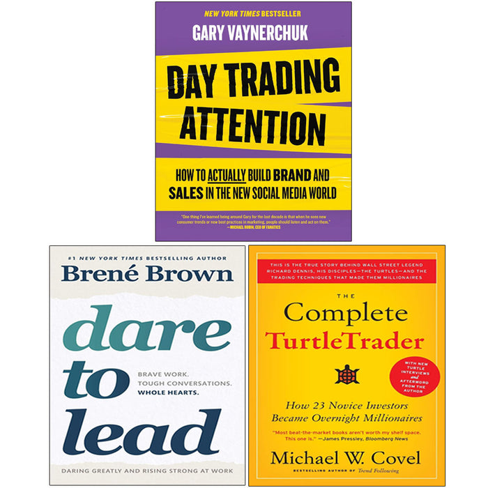 Day Trading Attention, Dare to Lead, The Complete TurtleTrader 3 Books Collection set - The Book Bundle