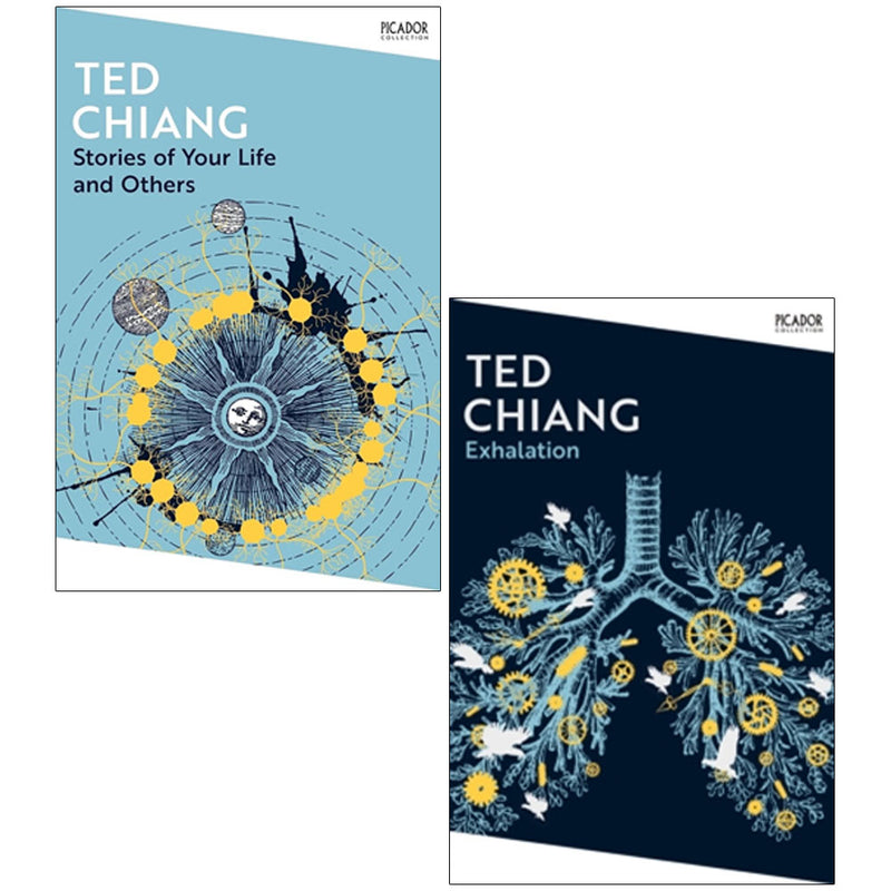 Ted Chiang collection of two Picador books featuring "Stories of Your Life and Others" and "Exhalation" on the covers.