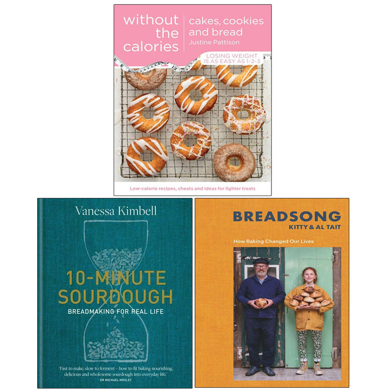 Set of three bread baking books by Kyle Books, featuring illustrations and covers for home bakers and bread enthusiasts.