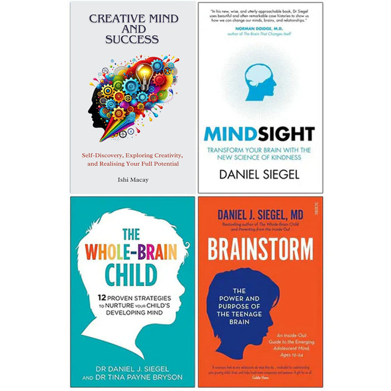 Creative Mind And Success, Emotional Intelligence, The Whole-Brain Child & Brainstorm 4 Books  Collection Set - The Book Bundle