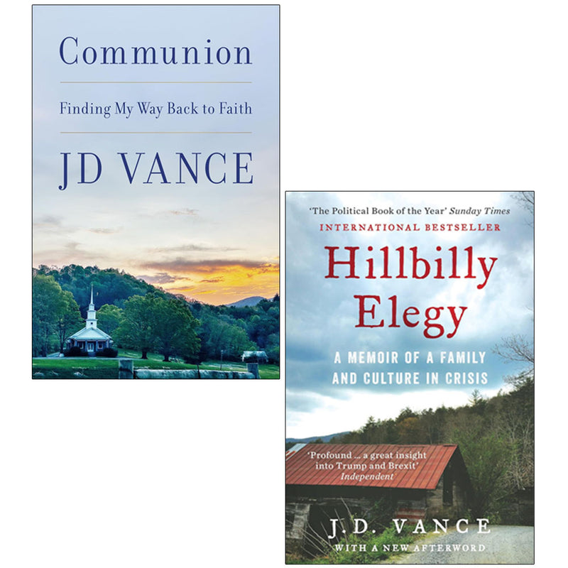 Hillbilly Elegy&Communion: Finding My Way Back to Faith 2 Books Collection Set by J. D. Vance-Non Fiction - Mixed Format