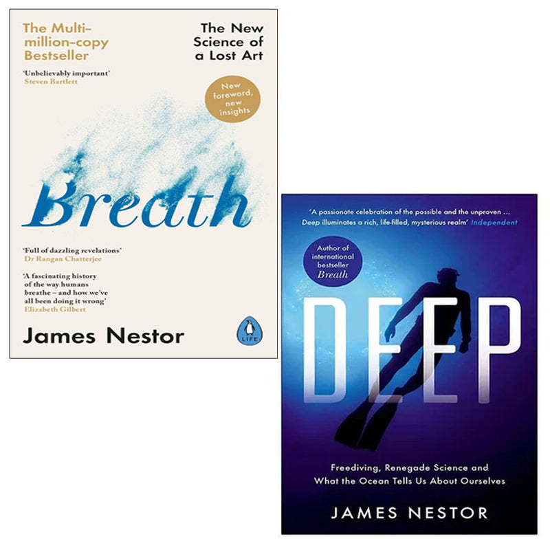 James Nestor Collection 2 Books Set Deep Freediving Renegade Science, Breath