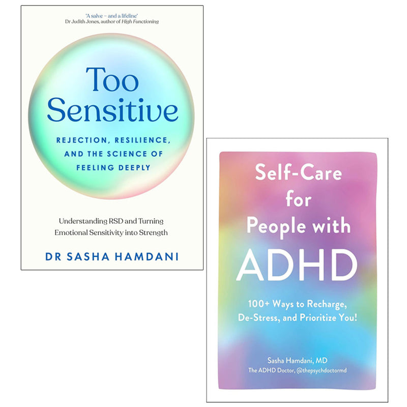 Too Sensitive & Self Care For People With ADHD 2 Books Collection Set By Dr Sasha Hamdani - Non Fiction - Hardback