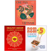 Three cookbook collection set featuring Vietnamese, Chinese, Indian curry dishes by Thuy Diem Pham, Hari Ghotra, and Iota Publishing.