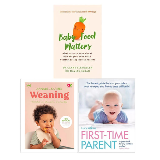 Collection of three weaning books by Annabel Karmel, featuring guidance on feeding infants, with colorful book covers and titles.