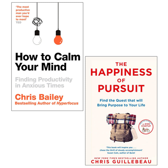 How to Calm Your Mind, The Happiness of Pursuit 2 Books Collection Set - The Book Bundle