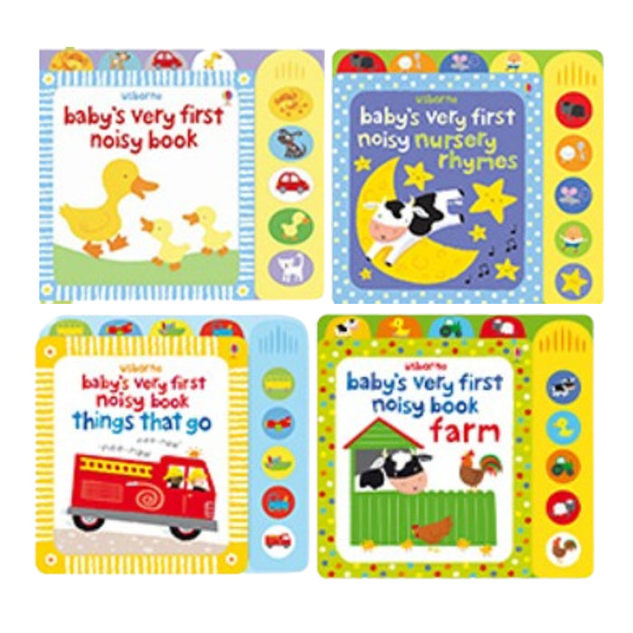Baby's Very First Noisy Book 4 Books Set (Farm, Nursery Rhymes, First Noisy Book, Things That Go) - The Book Bundle