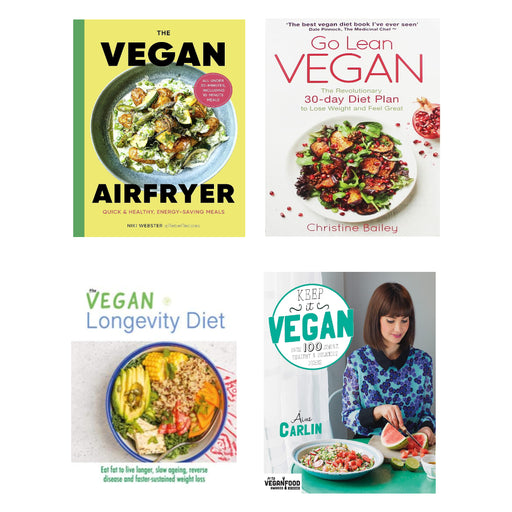 The Vegan Air Fryer (HB), Keep it Vegan, The Vegan Longevity Diet, Go Lean Vegan 4 Books Set - The Book Bundle