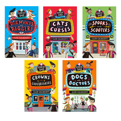 Marsh Road Mysteries 5 book series Set (Diamonds and Daggers, Crowns and Codebreakers, Spooks and Scooters, Cats and Curses , Dogs and Doctors ) - The Book Bundle
