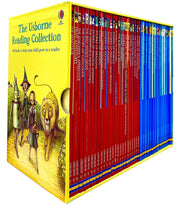 Set of 40 Usborne Young Readers books from the Usborne Publishing collection, featuring colorful covers and engaging stories.