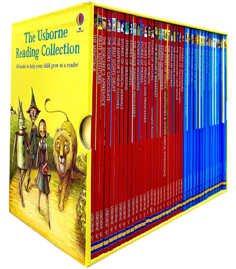 Set of 40 Usborne Young Readers books from the Usborne Publishing collection, featuring colorful covers and engaging stories.