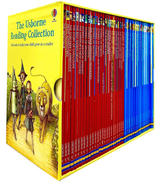 Set of 40 Usborne Young Readers books from the Usborne Publishing collection, featuring colorful covers and engaging stories.