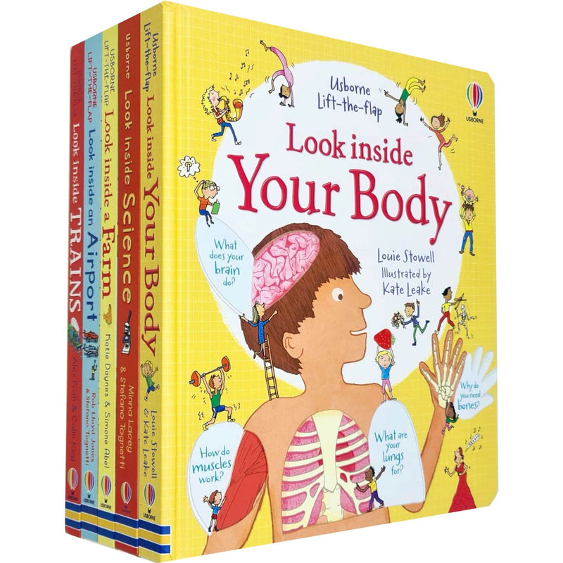 Usborne Lift the Flap Look Inside 5 Books Collection Set - The Book Bundle