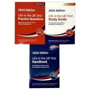Life in the UK Test 2026 collection set by Henry Dillon and Alastair Smith, includes practice questions, handbook, and study guide.
