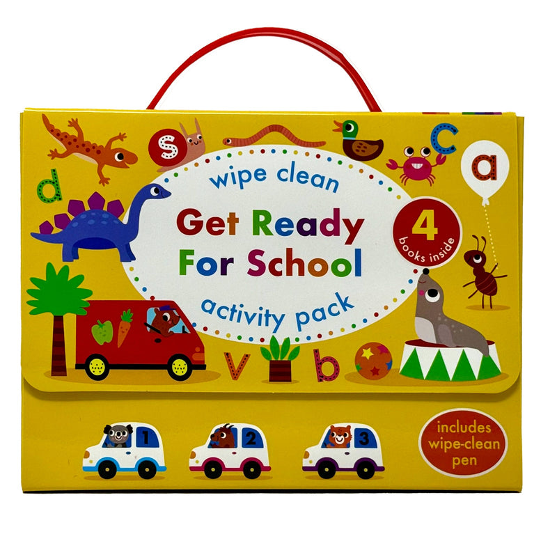 Sandcastle Books wipe clean activity pack with four books and pen, designed for school readiness and learning fun.