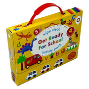 Sandcastle Books Wipe Clean Get Ready For School Activity Pack with four books and a pen, featuring colorful educational pages.