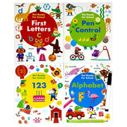 Sandcastle Books wipe clean activity pack with four books and pen, designed for pre-schoolers to prepare for school.