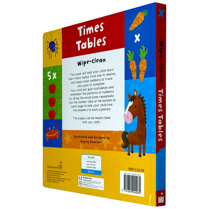Times Tables  Wipe Clean by Sandcastle Books Board book - The Book Bundle