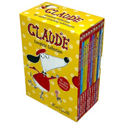 Claude Complete Collection box set by Alex T. Smith, ten Hodder LTD adventure books featuring colorful cartoon characters on the covers.