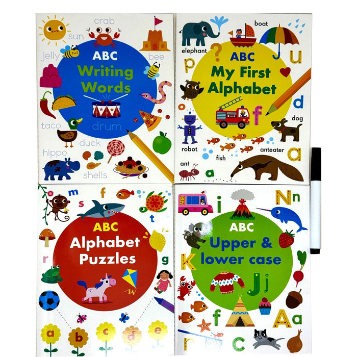 Wipe Clean ABC Activity Pack Collection 4 Books Set (with pen) - The Book Bundle