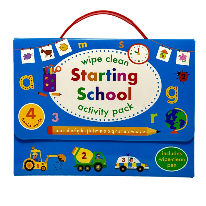 Wipe Clean Starting School Activity Pack Collection 4 Books Set (with pen) - The Book Bundle