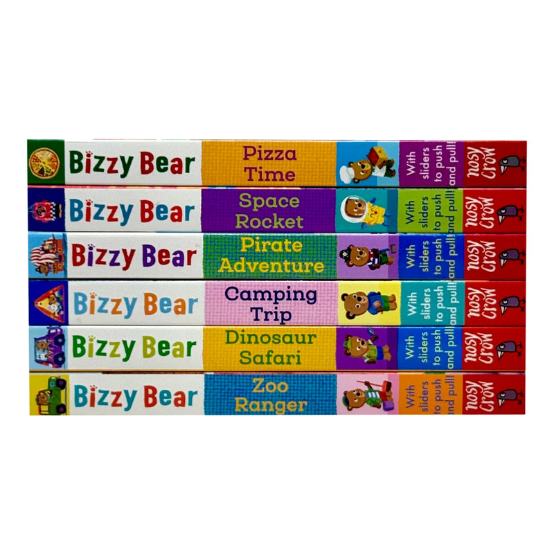 Bizzy Bear: Series 2 Collection 6 Board Books Set by Benji Davies (Zoo Ranger, Dinosaur Safari, Camping Trip, Pirate Adventure, Space Rocket & Pizza Time) - The Book Bundle