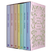 Set of seven classic Jane Austen novels from Wordsworth Editions, featuring elegant book covers in a collectible box set.