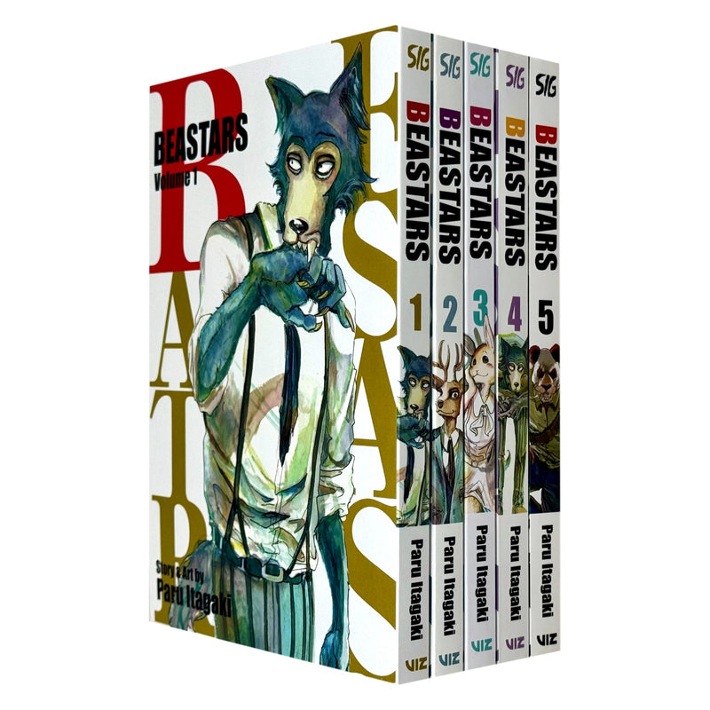 Beastars 5-book collection set by Paru Itagaki, paperback manga series featuring animal characters, published by VIZ Media Ltd.