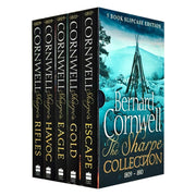 Sharpe Series Books 6-10 collection box set by Bernard Cornwell, featuring titles like Sharpe's Rifles and Eagle, hardcover editions