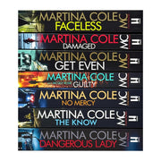 Seven Martina Cole fiction paperback books set including Dangerous Lady and Faceless, featuring gripping crime stories.