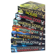 Martina Cole collection of 7 paperback fiction books including Dangerous Lady, Faceless, and Get Even, with visible book covers.