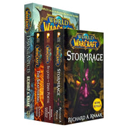 Set of four World of Warcraft paperback books by Christie Golden, Richard A. Knaak, and Aaron Rosenberg, featuring colorful fantasy covers.