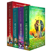 Green Creek Series 4 books collection set by TJ Klune, featuring Wolfsong, Ravensong, Heartsong, and Brothersong in colorful covers.