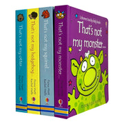 That's Not My Series 4 Books collection set by Usborne, Fiona Watt, featuring colorful tactile board books for children.