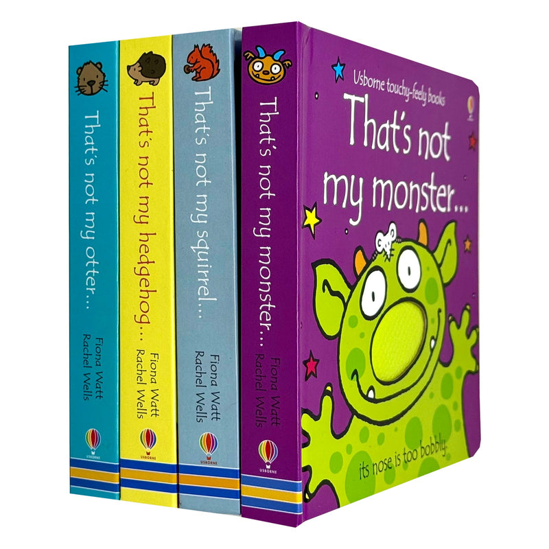 That's Not My Series 4 Books collection set by Usborne, Fiona Watt, featuring colorful tactile board books for children.