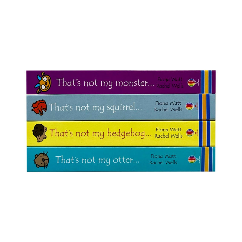 That's Not My Series 4 collection of Usborne board books by Fiona Watt, featuring colorful illustrations and textured pages for children.
