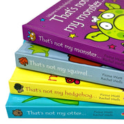 Set of That's Not My Series 4 board books by Usborne Publishing, featuring tactile textures and colorful illustrations by Fiona Watt.